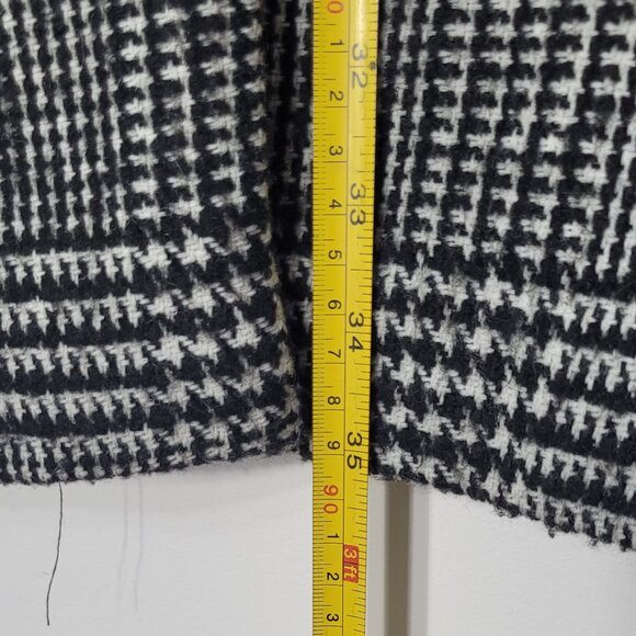 ⭐️ Ambiance Outerwear Black White Houndstooth Wool Blend Button Jacket Classic - Picture 8 of 11